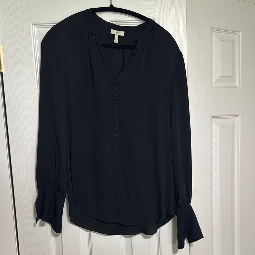 Joie Classic Silk Black Blouse- small